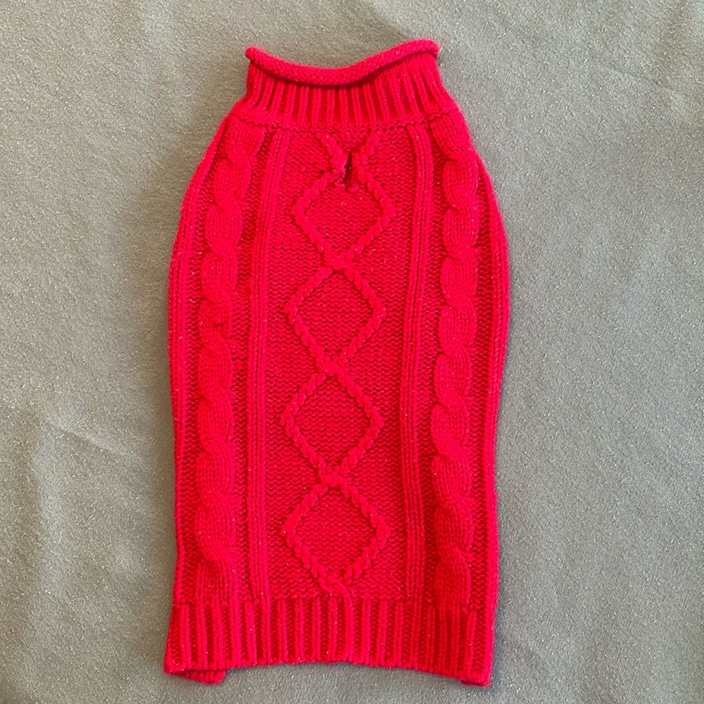 Small Dog Breed; Size Medium Red Sweater